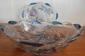 Mikasa Studio Nova Tropical Fish Set of 2 Crystal Bowls Nautical GORGEOUS! - Picture 1 of 5