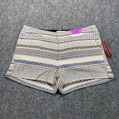 NUEVO Pantalones Cortos Merona Mujer Talla 6 Azul Beige Gris Bolsillos Aztecas    Foto 1 de 4