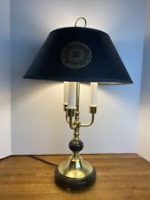 Indiana University Brass & Marble Table Desk Bouillotte Lamp 23” Engraved 1950