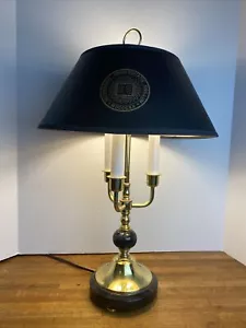 Indiana University Brass & Marble Table Desk Bouillotte Lamp 23” Engraved 1950 - Picture 1 of 8