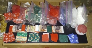 Christmas Quilting Squares With Bias Tape And Straight Pins - Picture 1 of 5