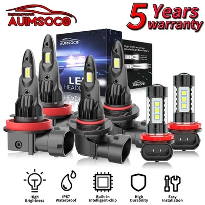 For Acura RDX 2013-2015 LED Headlight Conversion Kit Combo 6x Bulbs Super Bright - Изображение 1 из 4