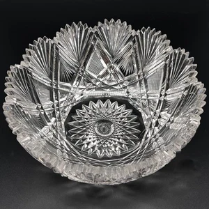 Gorgeous Antique Dorflinger's ABP Cut Crystal 9 1/4" Bowl Parisian Pattern - Picture 1 of 12
