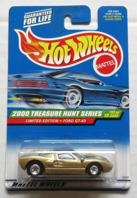 Ford GT-40 2000 Hot Wheels Treasure Hunt auto y estuche gratis pilotos reales nuevo en paquete Foto 1 de 4