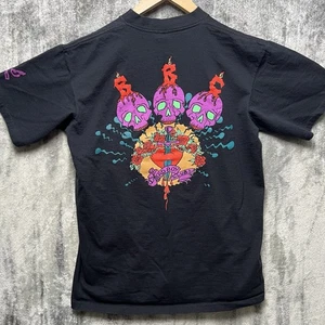 Vintage Einzelnaht selten Bad Boy Club Grafik Halloween Totenkopf T-Shirt Herren Large - Bild 1 von 8