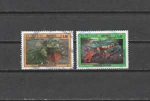 HONDURAS, 1995, CORREO AÉREO, REPTILES, JUEGO DE 2 SELLOS, PERF, USADO, CV$4 - Imagen 1 de 1