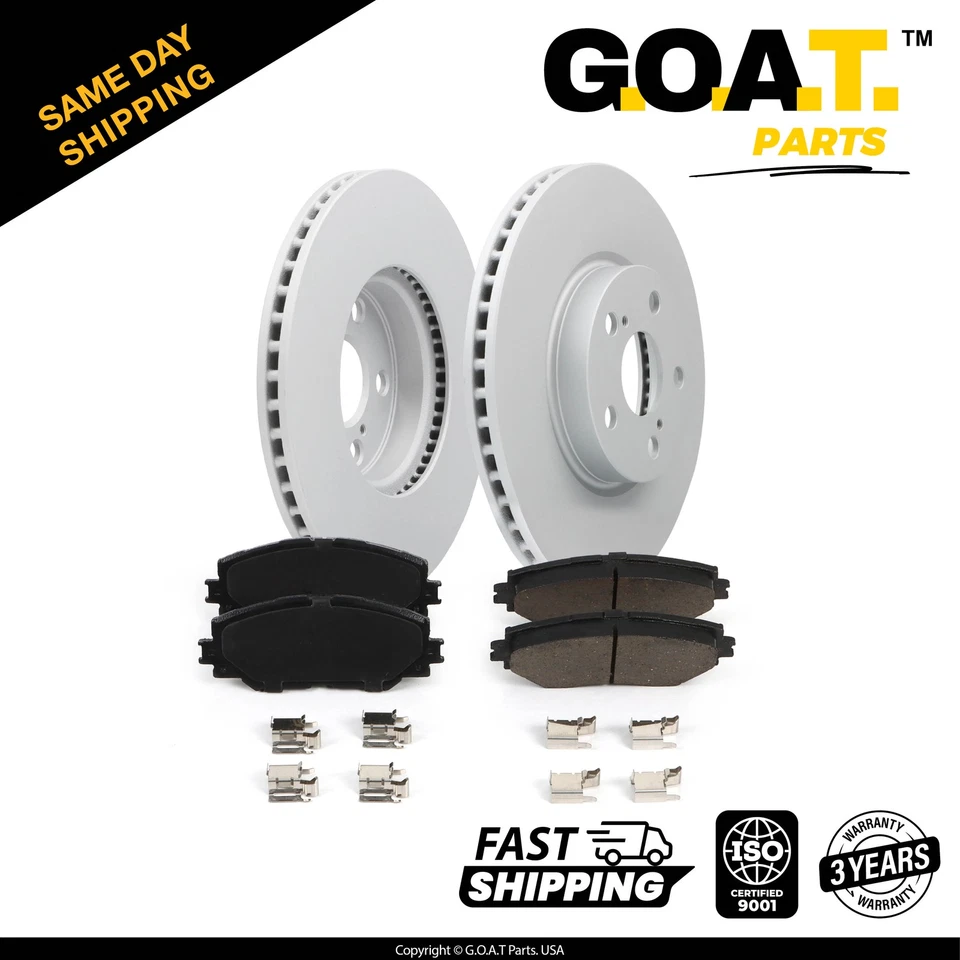 Brake Pad & Brake Rotor Front Set for 2009-2019 Toyota Corolla 2009-2014 Matrix - Image 1 of 1