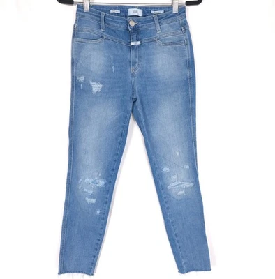 Pantalones de mezclilla para mujer CERRADOS talla 26 ITALIA🇮🇹HECHOS ajustados empujador ALGODÓN ORGÁNICO C91231 Foto 1 de 4