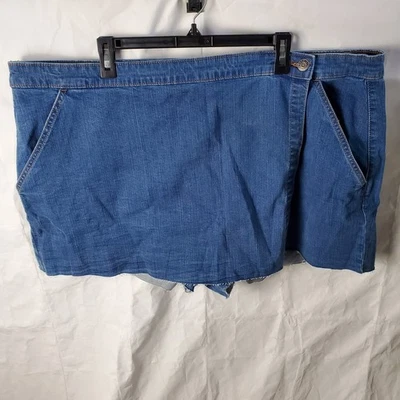 Falda corta Torrid para mujer 26 azul vintage elástica tiro medio falda marea alta denim nueva Foto 1 de 4