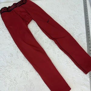 Nike Pro Combat Compression Tights Base Layer Mens Sz L Red 547804 Hyperwarm - Picture 1 of 8