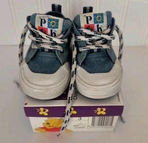 Vintage 90’s Disney Winnie the Pooh Denim Canvas Baby Toddler Shoes Size 3 - Bild 1 von 16