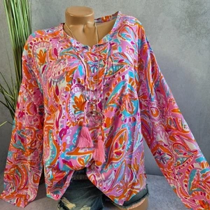 Zwillingsherz Tunika Bluse Damen Shirt Pink Blau Langarm S bis XL (3 292) NEU - Bild 1 von 8