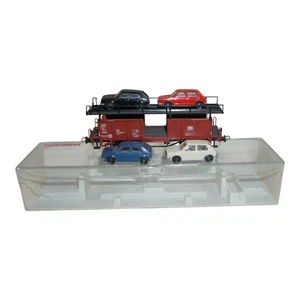 Fleischmann H0 5225 Autotransportwagen DB mit 4 PKW rot OVP gebraucht - Bild 1 von 8