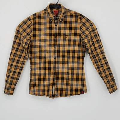 Franela Strellson Gorpcore a Cuadros Senderismo Performance Tech Talla Pequeña Amarilla  Foto 1 de 4