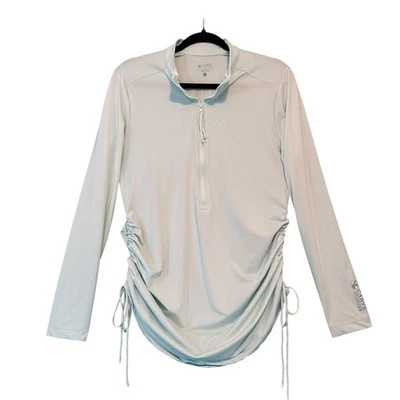 Camisa de natación grande Carve Designs Cruz Rash Guard espuma de mar acanalada cremallera manga larga Foto 1 de 4