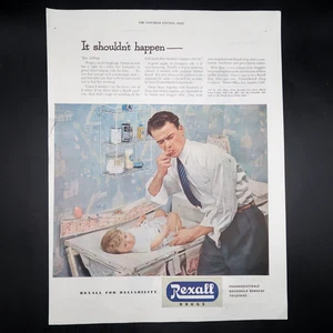 Rexall Drugs Advertisement 1946 Vintage Full Color Pharmacy Baby - Picture 1 of 5