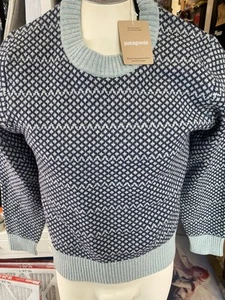 Patagonia Women’s Wool-Blend Sweater SNOWDRIFT  Blue Long Sleeve Size Large $149 - Picture 1 of 2
