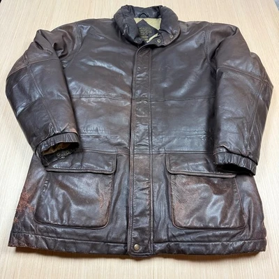 Vintage Eddie Bauer Goose Down Puffer Jacket XL Tall XLT Brown men's 90s - Image 1 of 4