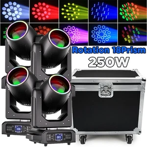 Luz de cabeza móvil LED 18 prismas 250 W RGBW haz de gobo iluminación puntual de escenario discoteca DMX - Imagen 1 de 22