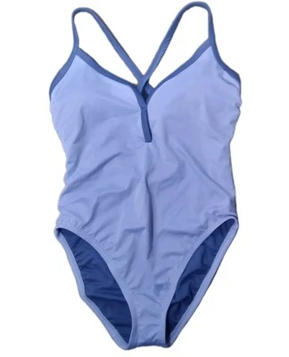 Beach Betty Women's Medium Blue One Piece Swimsuit V-Neck Slimming Tummy Control - Image 1 of 4