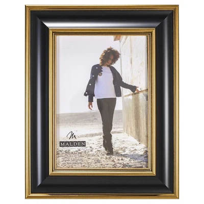 International Designs Black and Gold Fashion Wood Picture Frame, 5x7, Black - Image 1 of 4