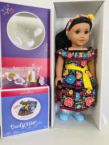 American Girl 18 Zoll Puppe lange lockige schwarzbraune Haare Dia de Muertos - Bild 1 von 9