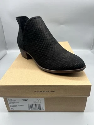LUCKY BRAND Baley Bootie Black Barcello Nubuck Size 10 - Image 1 of 3