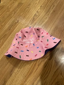 Dunkin' Donuts x Native Reversible Bucket Hat Pink All Over Print One Size NEW - Picture 1 of 8