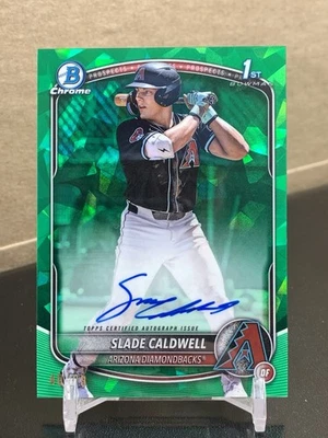 2025 Bowman Sapphire Slade Caldwell 1st Green Refractor Auto /99 Diamondbacks - Image 1 of 3