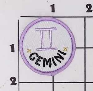 Zodiac Gemini Astrology Patch Vintage Embroidered Iron On Applique - Picture 1 of 1