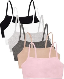 NWT Fruit of the Loom Women's Spaghetti Strap Cotton Sports Bra 6 pack Size 34 - Picture 1 of 4
