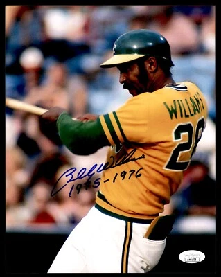 BILLY WILLIAMS SIGNED 8X10 PHOTO INSCRIBED "1975-1976" JSA COA OAKLAND ATHETICS - Image 1 of 2