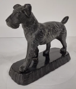 Vintage black Schnauzer dog decorative statue figurine Japan - Imagen 1 de 10