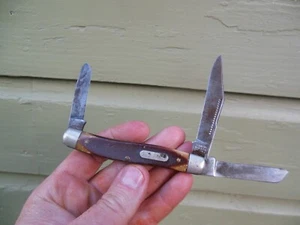 Vintage Schrade Walden Old Timer 80T Stockman 3 Blade Pocket Knife - USA - Picture 1 of 10