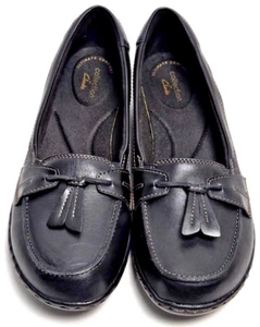 Clarks Ashland Bubble Tassel Loafers Comfort Slip On Shoes Women’s Black 8.5 W - Picture 1 of 13