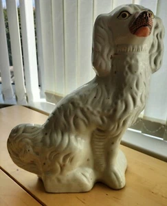 Large & Heavy! Staffordshire King Charles Spaniel /Wally Dog 32cm C1880-1920 - Picture 1 of 6