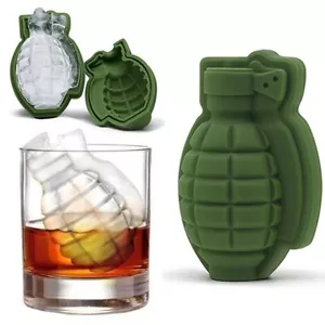 Ice Cube Mold 3D Grenade Shape Maker Bar Party Silicone Trays Mold - Picture 1 of 5