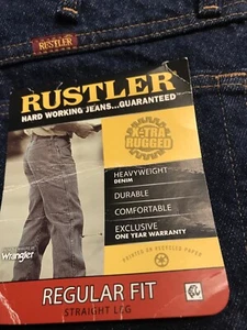 Rustler Hard Working Men's Jeans 32x34 Heavy Weight Rugged Wrangler BNWT - Picture 1 of 11