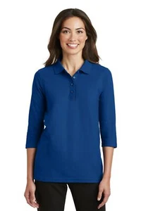Port Authority Women's Silk Touch 3/4-Sleeve Polo Shirt L562 - Picture 1 of 17