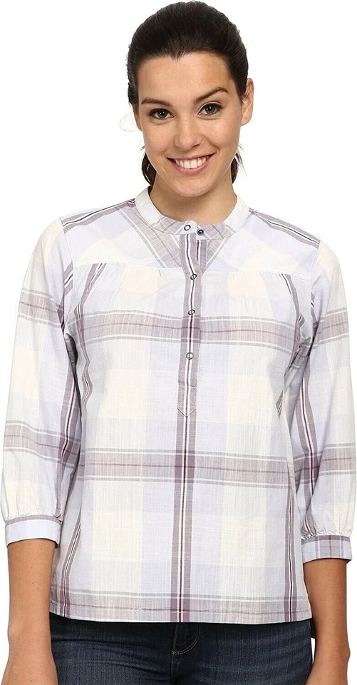 Patagonia 243194 Womens 3/4 Sleeve Cotton Blouse Top Romany/Tundra Purple Size 6
