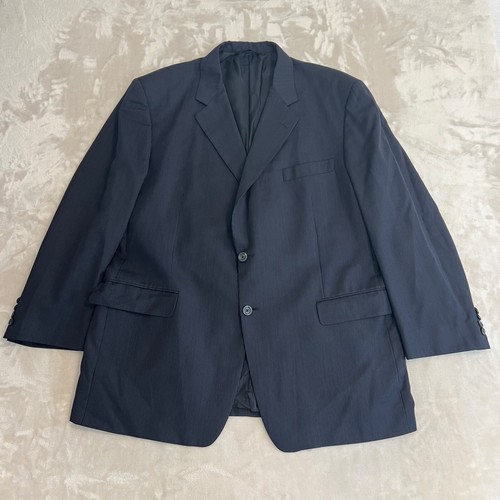 Cappotto sportivo Burberry vintage uomo 46R blu a righe blazer lana Union Made USA carriera