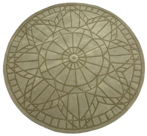 Runder Teppich 100% Wolle Beige Grau Braun Handgetuftet 200X200 CM Modern WT3 - Bild 1 von 9