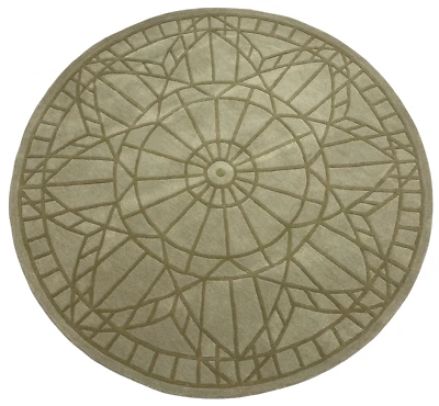 Runder Teppich 100% Wolle Beige Grau Braun  Handgetuftet 200X200 CM Modern WT3 - Bild 1 von 4