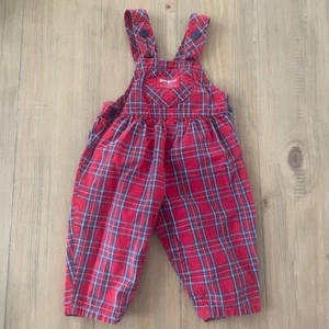 OshKosh Vintage Bubble Overalls Baby 18M kariert rot Made in USA Schleife - Bild 1 von 11