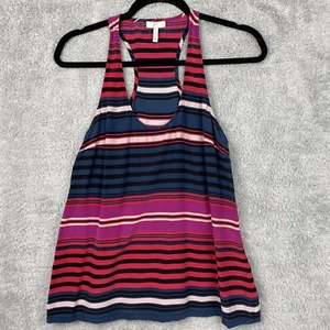 Joie Tank Top Women’s Small Striped Colorful 100% Silk Beachcore Shirt Blouse - Picture 1 of 6