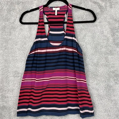 Camiseta sin mangas Joie para mujer pequeña a rayas colorida 100 % seda Beachcore camisa blusa Foto 1 de 4