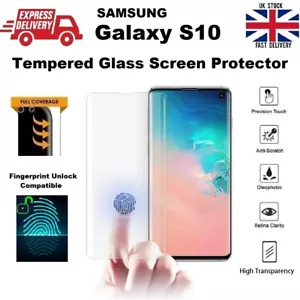 Full UV Glue Edge-to-Edge Tempered Glass Screen Protector for Samsung Galaxy S10 - Picture 1 of 12