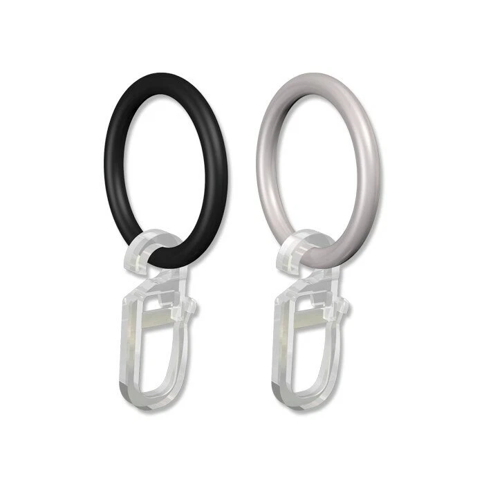 Gardinenringe Ringe mit Faltenhaken  aus Kunststoff für Gardinenstangen 16 mm Ø - Bild 1 von 1