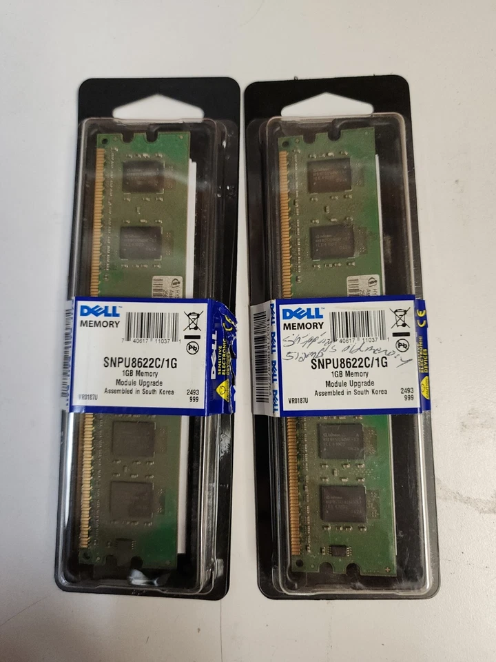 DELL 2GB KIT 2X 1GB  PC2-5300U DDR2-667 240PIN DIMM MODULE UPGRADE  - Image 1 of 1