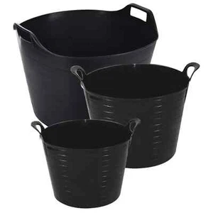 BLACK FLEXI TUBS IN SIZES 15L, 26L, 42L, 56L - Picture 1 of 5